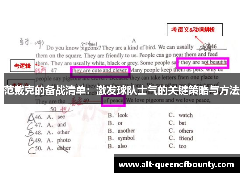 范戴克的备战清单:激发球队士气的关键策略与方法 范戴克的备战清单:激发球队士气的关键策略与方法